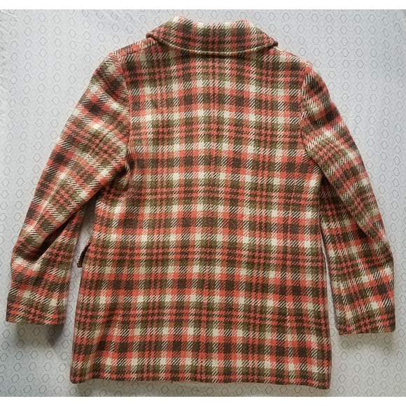 VTG Scottish Gala Forest Macneil and Moore Orange Brown Checkered Tweed Jacket - Picture 3 of 9